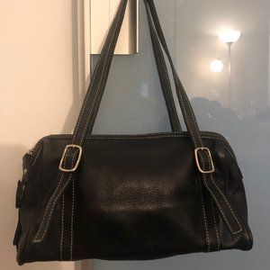 Black leather Roots bag